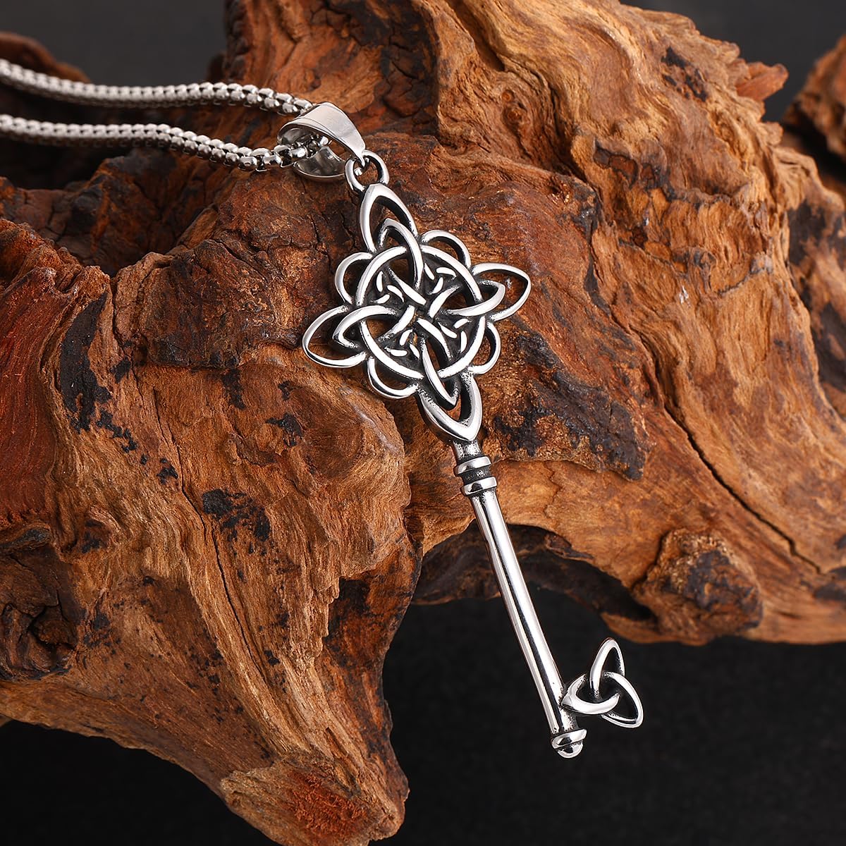 NIGHTCRUZ Witches Knot Key Necklace, Witchy Magic Knot Pendant, Celtic Jewelry for Women - Image 4