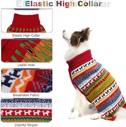 Miniatura 3 de Mihachi Suéter para perro - Abrigo de invierno Ropa con rayas coloridas para clima frío