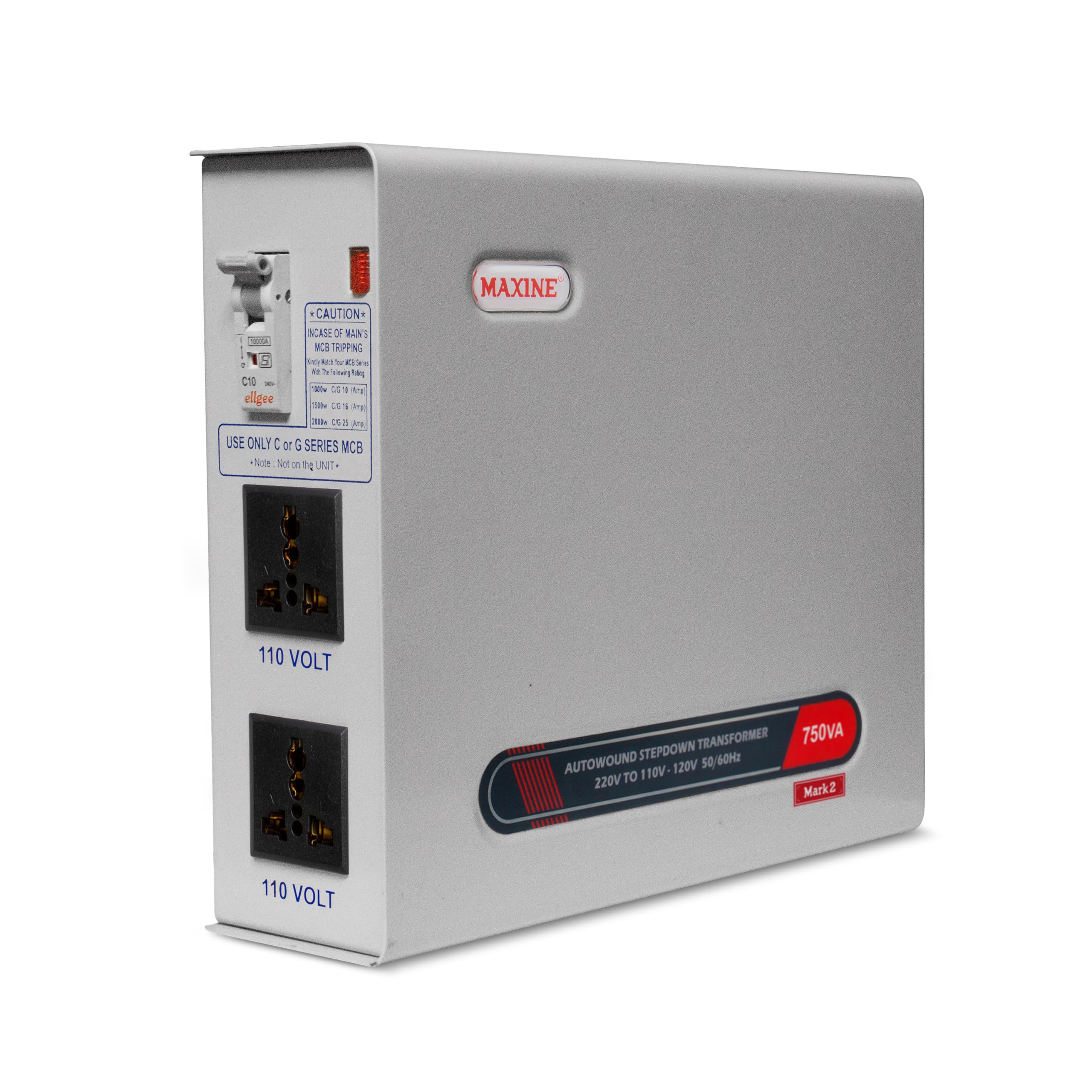 Maxine 750 Watt 220v to 110v (Mark II) Step Down Voltage Converter for US Appliances Used in India Step Down Transformer for US Device