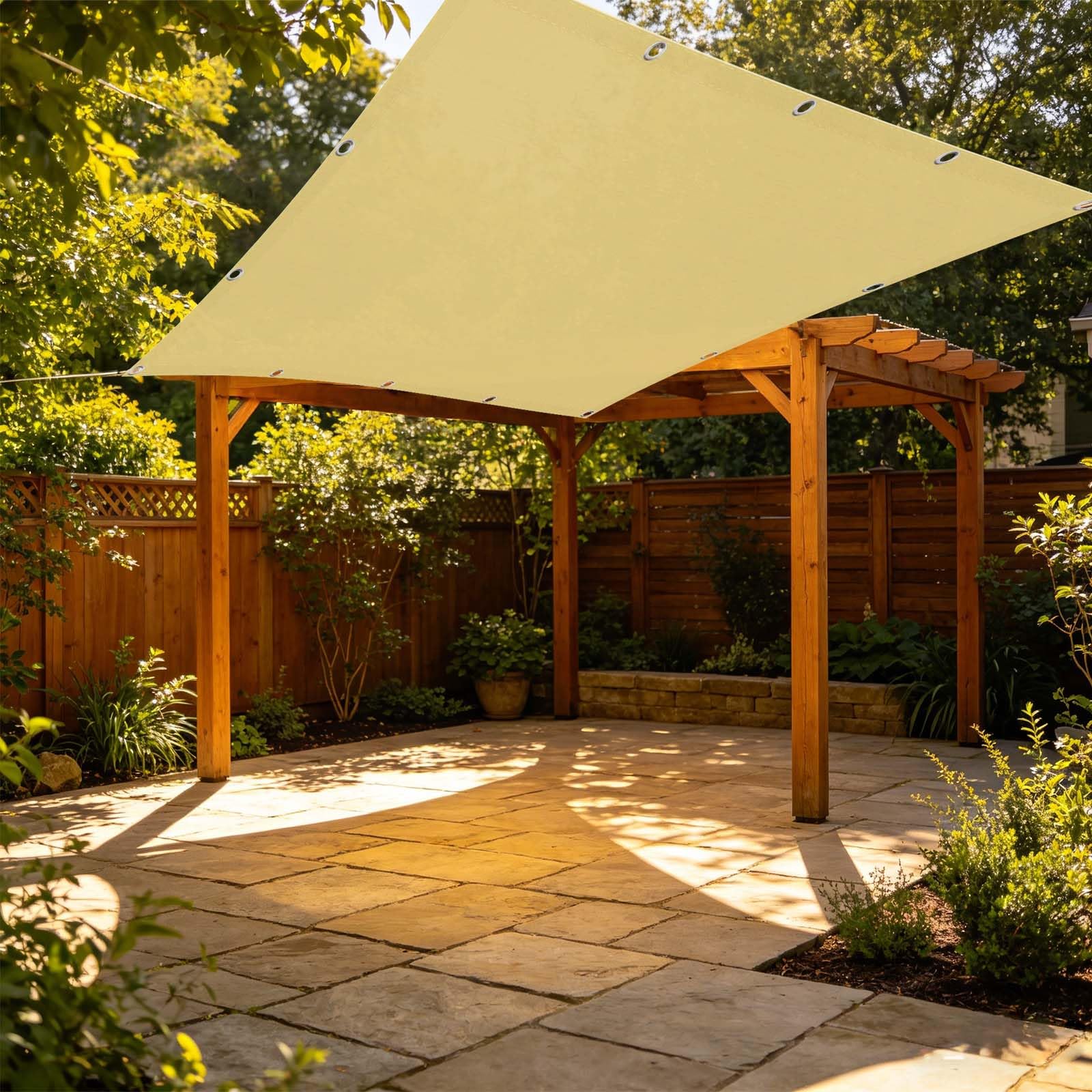 Toile ombrage 120 x 750 cm PES jaune sable pour patio