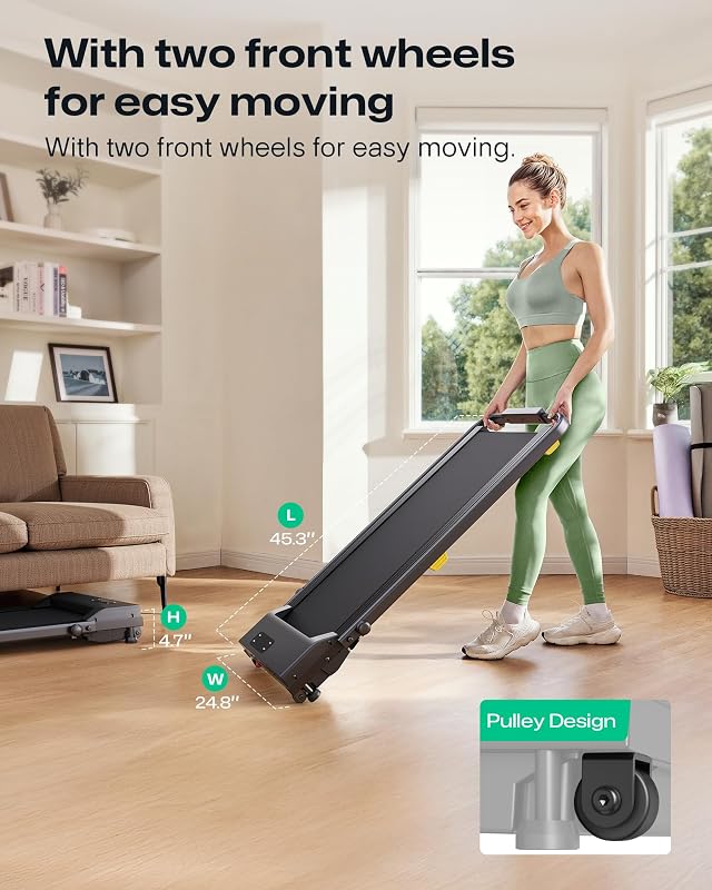 UREVO Walking Pad, 9% Incline Under Desk Treadmill with HIIT Program for Home and Office, 3 in 1 Foldable Treadmill with Remote Control, LED Display image 7