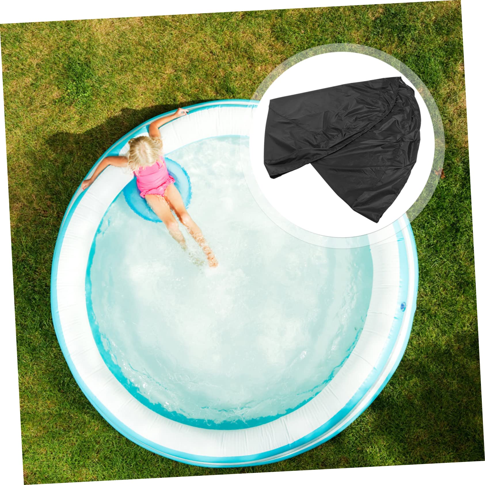 Gogogmee Trampoline Accessory 8ft Round Pool Cover Inflatable Oxford Waterproof Foldable