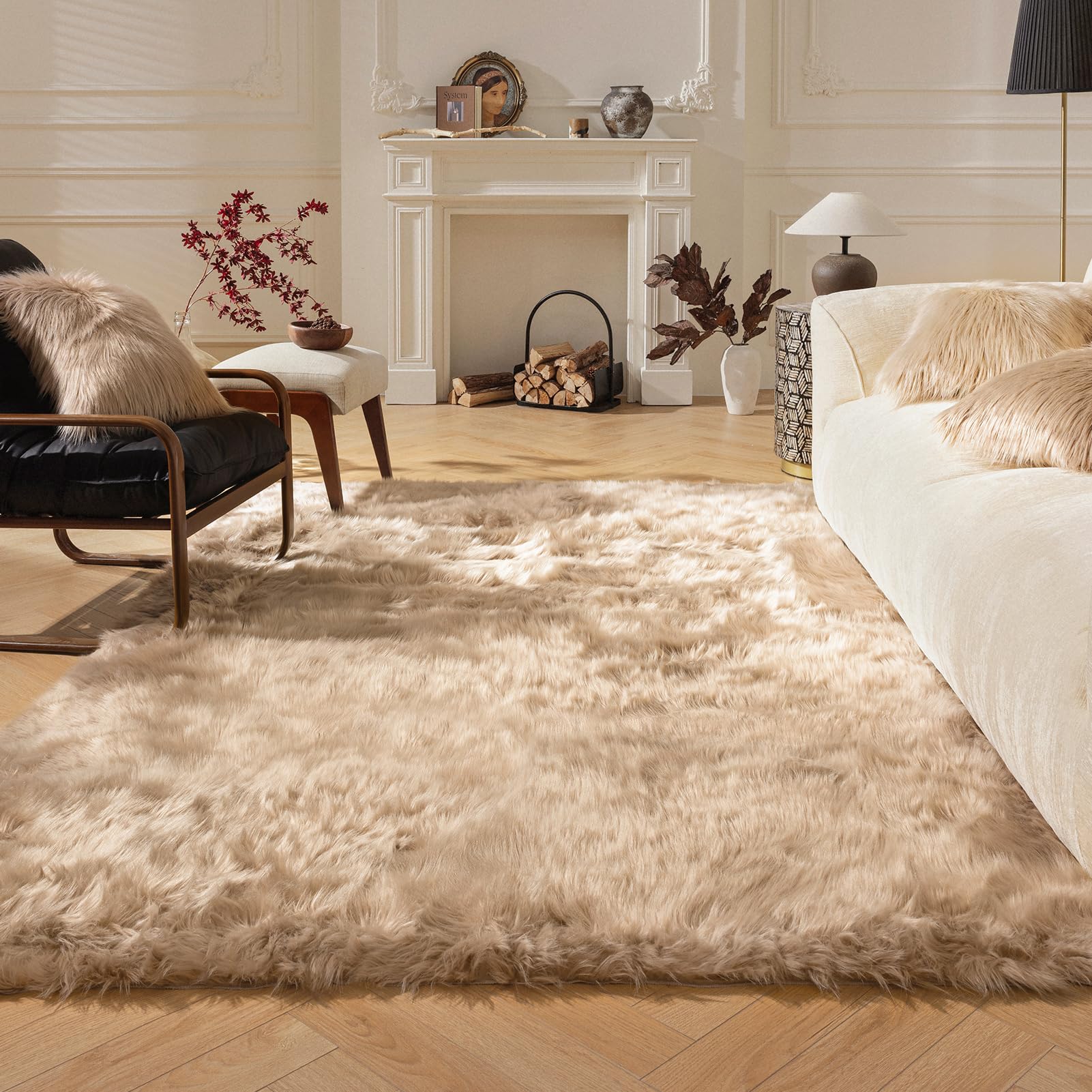 Ashler Faux Fur Rug, Fluffy Shaggy Area Rug Ultra Soft 2 X 3 Feet - View #9