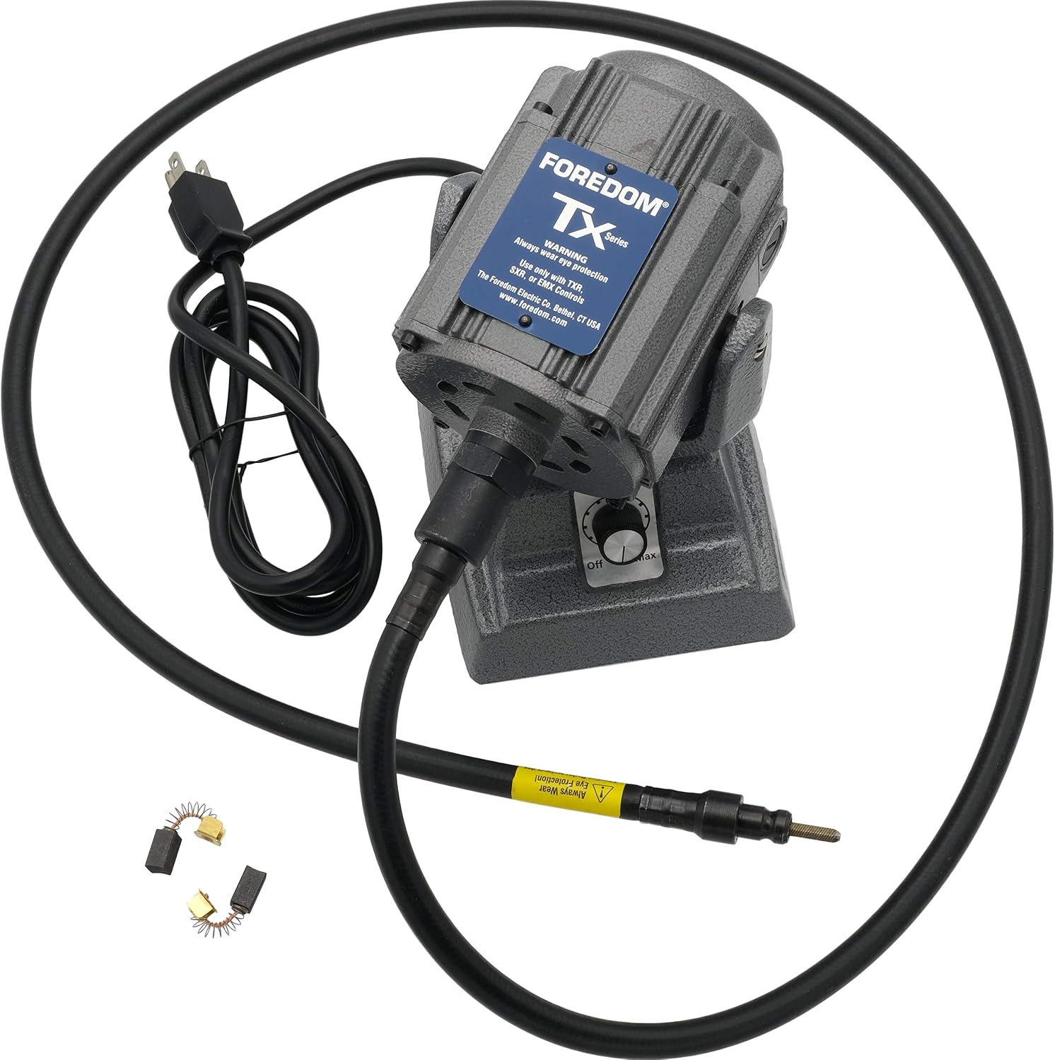 1/3 hp TXM Bench Mount Motor with 60” Square Drive Heavy Duty Shaft & Sheath and Built-in Dial Speed Control, 115v