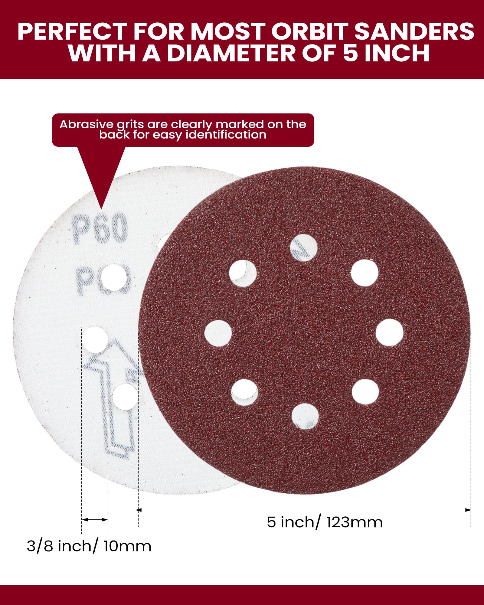 Queekay 350 dischi abrasivi rotondi da 12,7 cm con 8 fori, per levigatrice orbitale casuale 60 80 100 120 150 180 220 240 320 400 600 800 1000 1200 1500 2000 grana 2000
