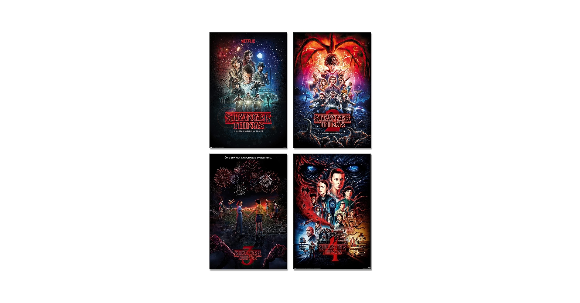 ストレンジャーです。ポスター 3枚セット Amazon.co.jp: ストレンジャー・シングス 1、2、3、4-4ピース