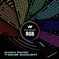 Vista 4 de Teclado de Aluminio Silencioso con Cable Retroiluminado - Teclado Delgado de Teclas Chiclet Compatible con Apple iMac, MacBook, Mac y PC, Teclado