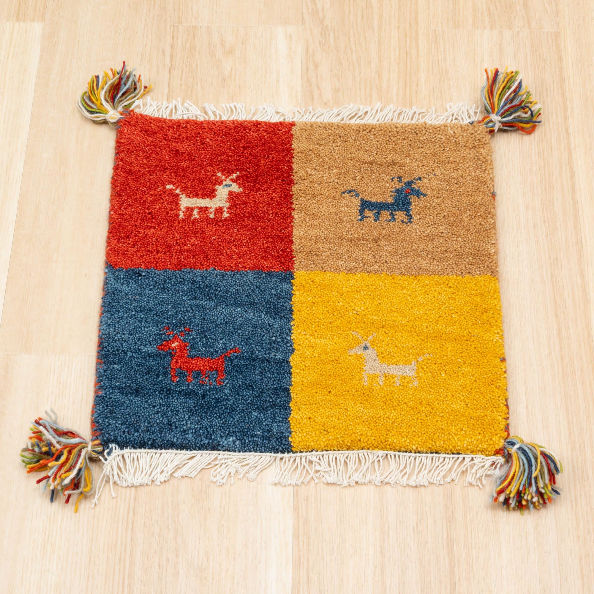 Amazon.co.jp: Rugmart ギャッベ ラグ 座布団 チェアパッド 40x40cm