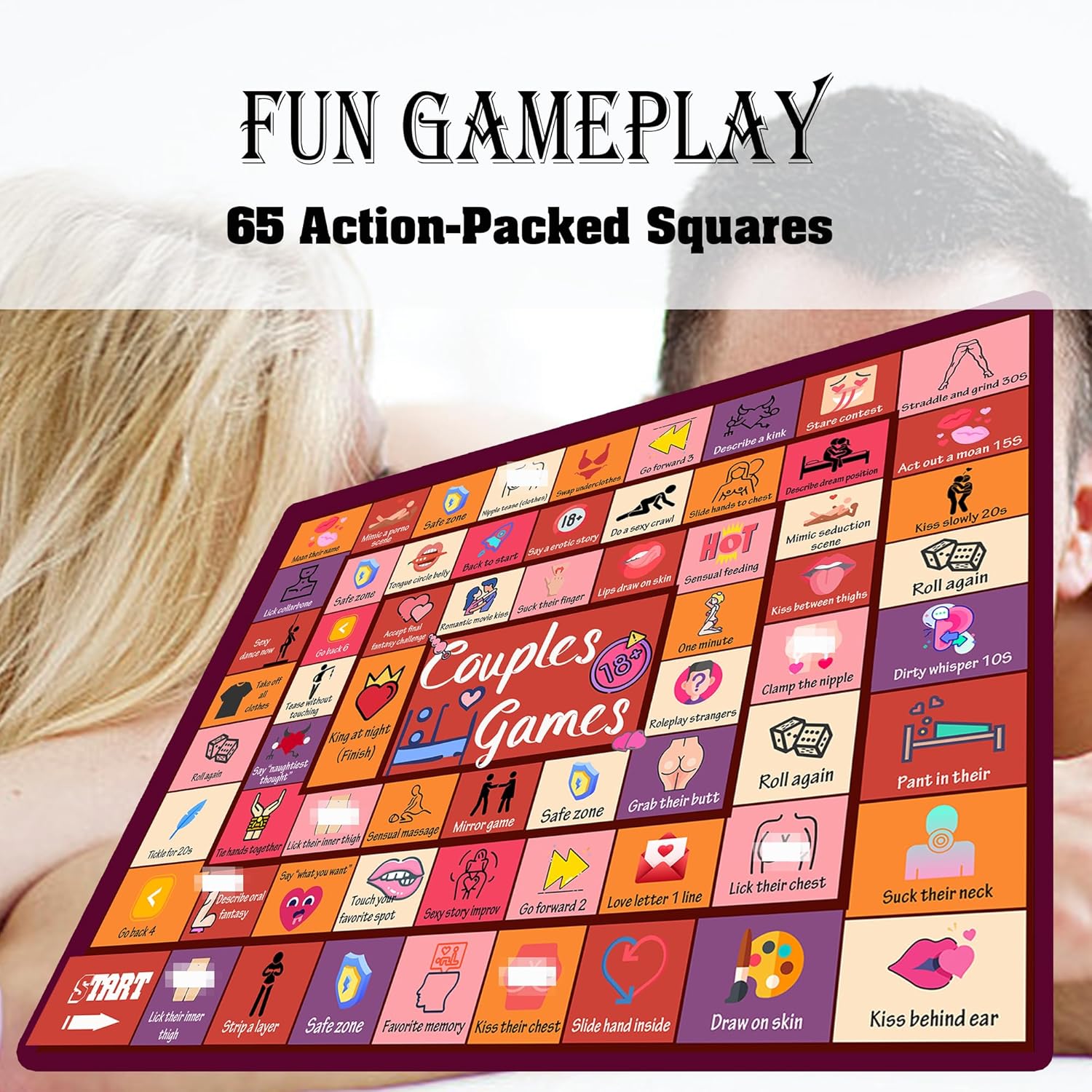 Couples Games for Adults, Board Games for Boyfriend Girlfriend, Date Night Ideas Dirty Activities Adultopoly for Bridal Shower, Game Night, Party, for Husband, Wife, Valentine’s Day