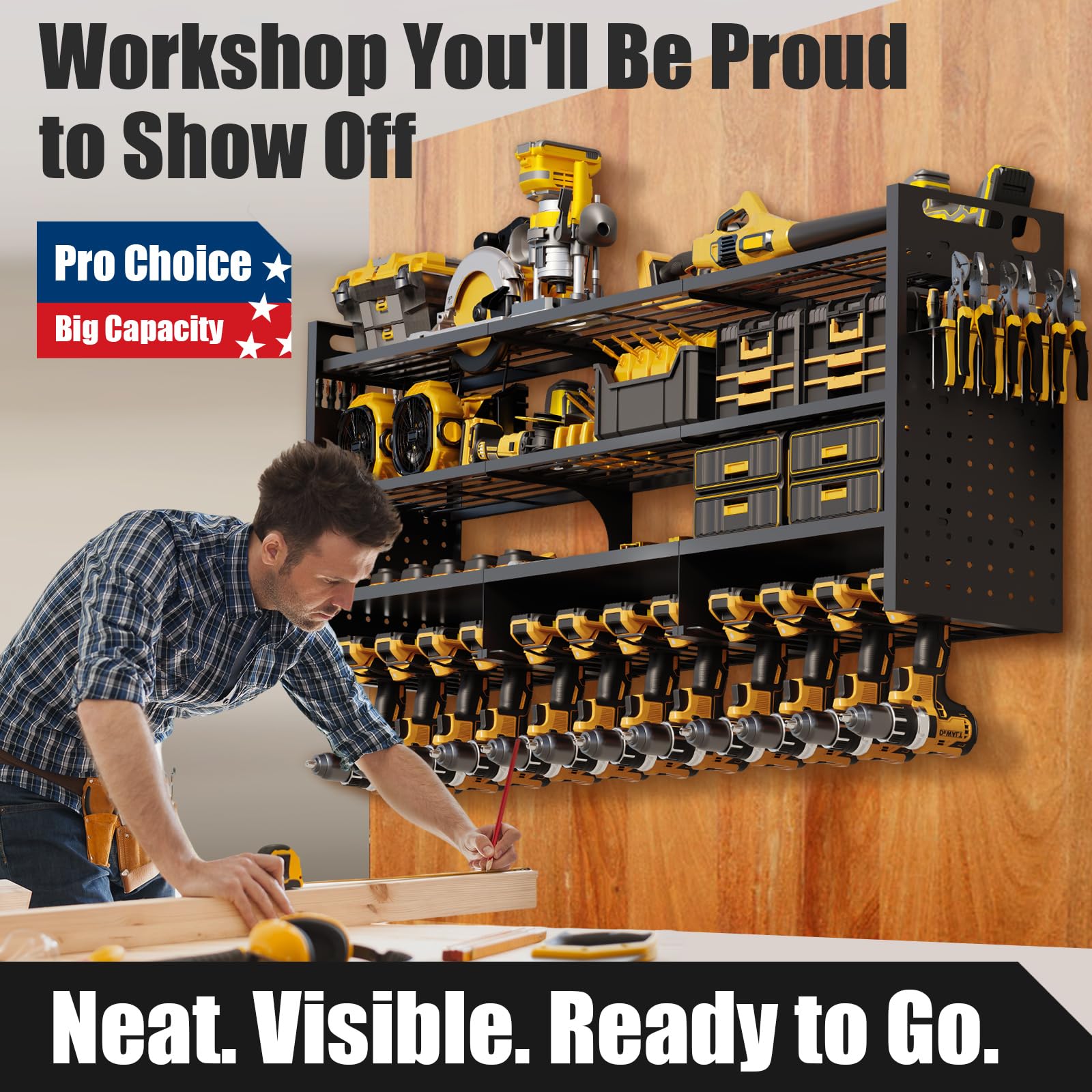 Amazon.com: STURDIFLOW Large 49'' Wide Power Tool Organizer Wall