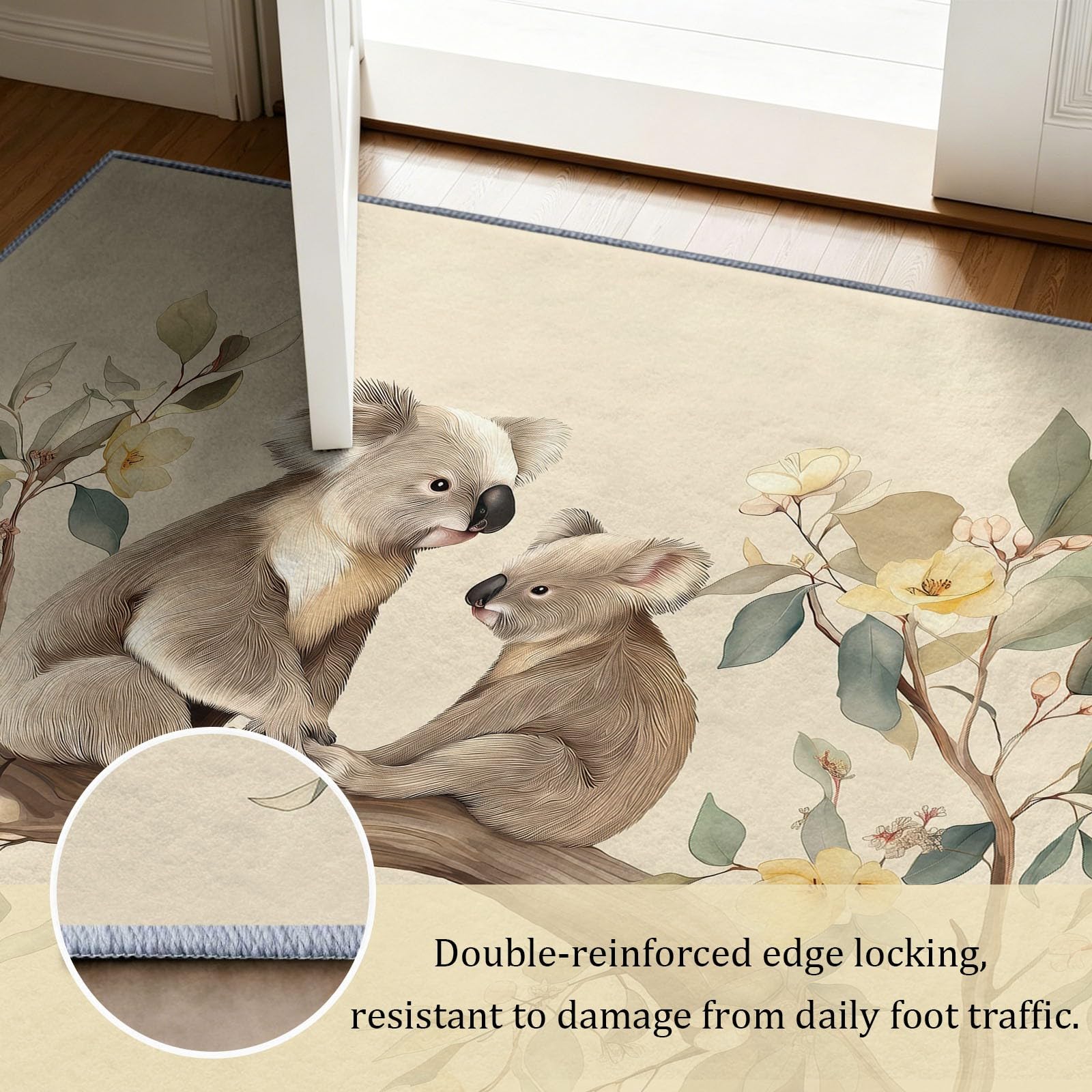 Alfombra Koala Madre Niño AST 120 x 170 cm Dormitorio Alfombras Animales Dibujos Animales Suave Alfombra Cocina Antideslizante Alfombras Lavables para Salón Comedor Entrada Interior