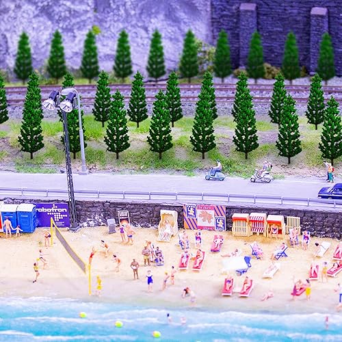 Miniatura 6 de 16 árboles de pino modelo, árbol de paisaje de edificios a escala N, árbol de paisaje de tamaño mixto (1.4 a 6.3 pulgadas), para manualidades,