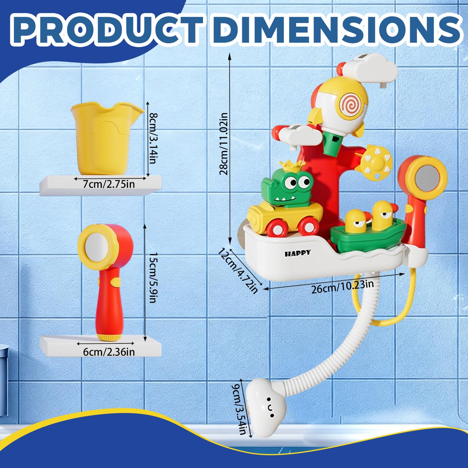 LUKIUP Giochi Bagnetto, Giochi da Bagno, Giochi Vasca da Bagno, Ventose, Razzo Giochi per Bagnetto, Giochi per Vasca da Bagno Interattivi - 2