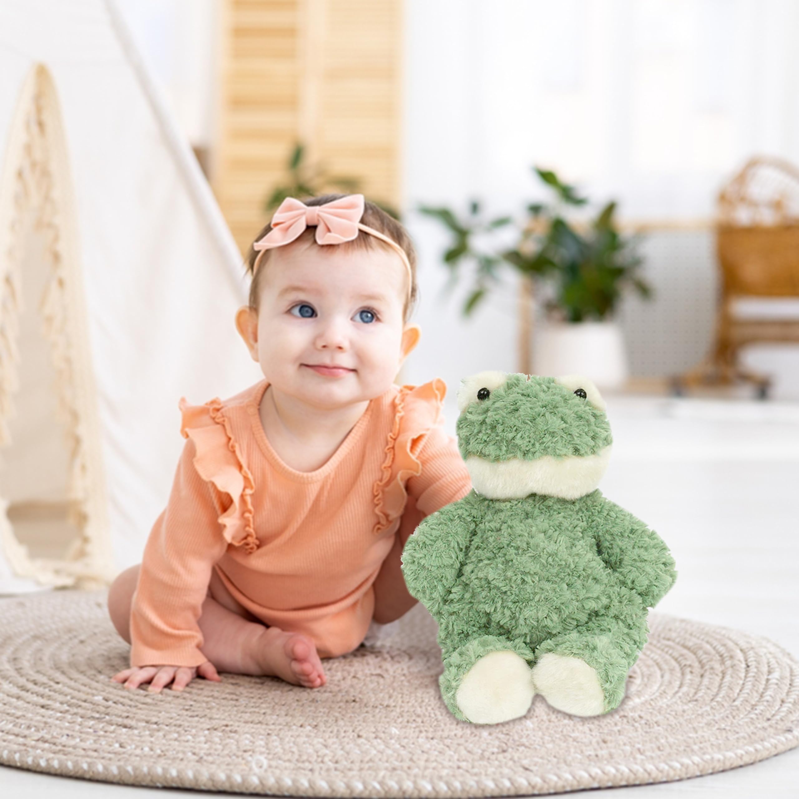 MON AMI Frankie The Frog 12-Inch Stuffed Animal for Boys & Girls, Green, 11x7x6 inches - Image 4