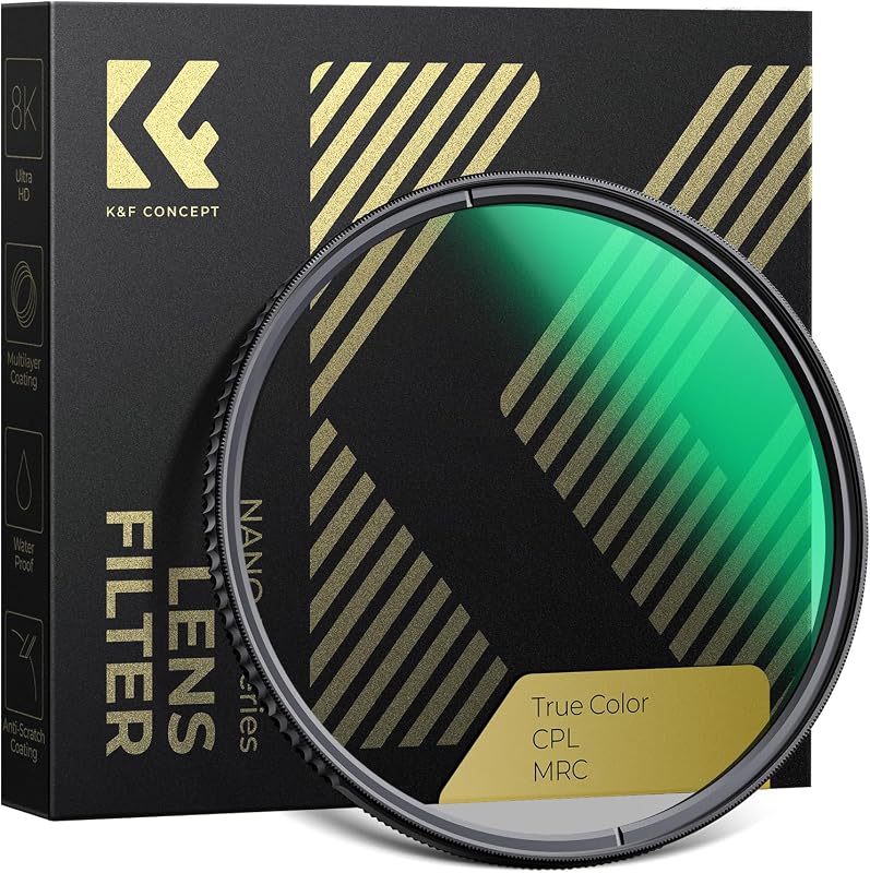 K&F CONCEPT 52mm True Color Circular Polarizing Filter 28 Multi-Coated CPL | Ultra Slim Optical Glass Waterproof Scratch Resistant Circular Polarizer Camera Lens Filter (Nano-X Series) FC702