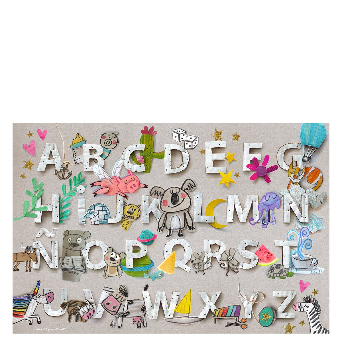 Tapis alphabet gris chambre enfant pour coin éveil ludique