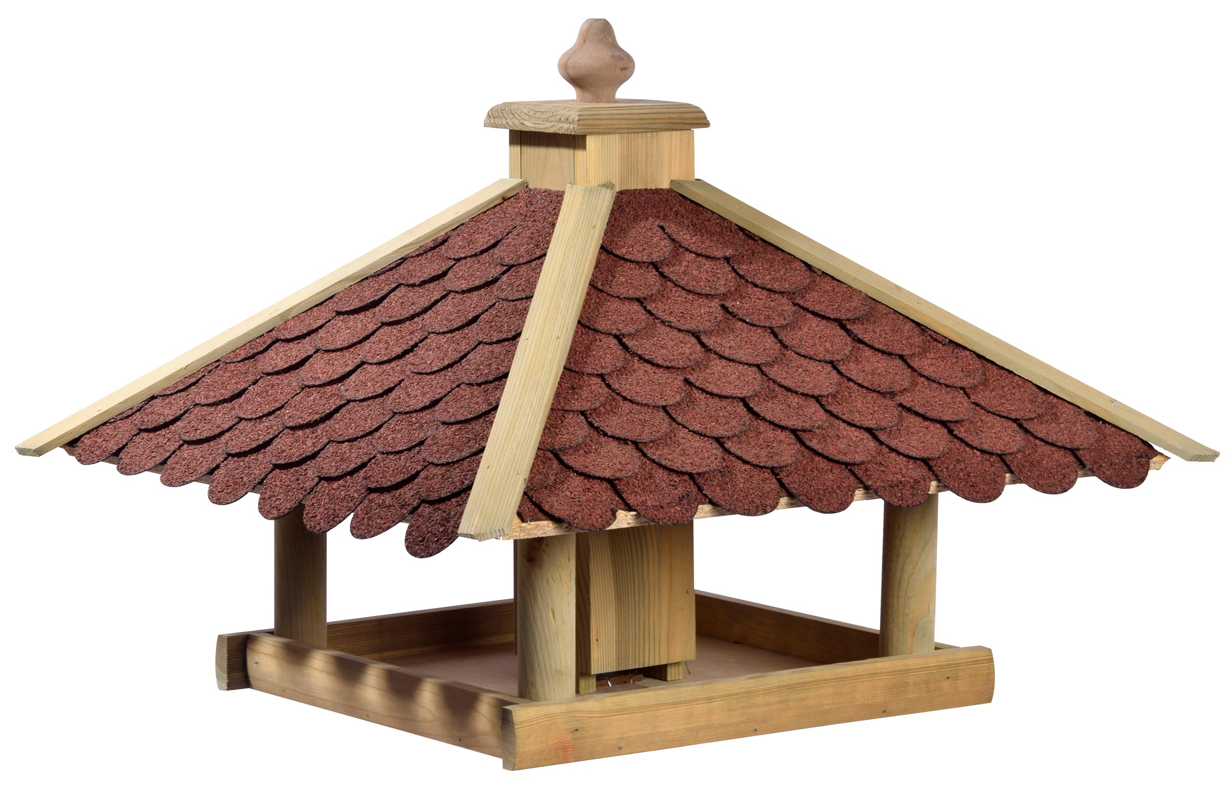 Dehner Natura Premium Wildvogel Futterhaus Brixen, Futterstation für Wildvögel, hochwertiges Vogelhaus, stehend, Bitumen-Dach schützt Vögel und Futter vor Wettereinflüssen, ca. 51 x 40 x 51 cm,