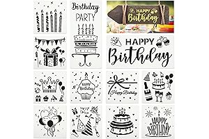 Xuniea 12 Birthday Stencils for DIY Cards and Decor