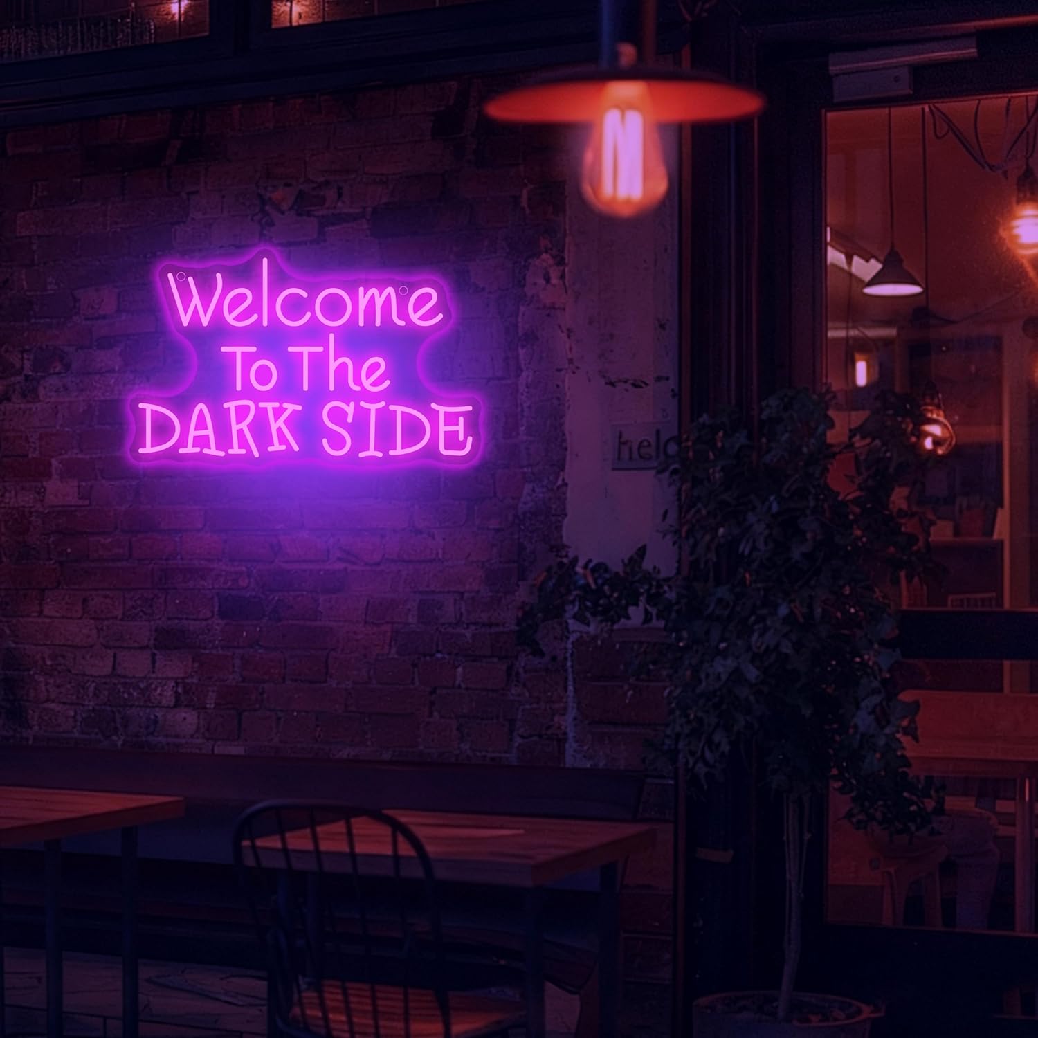 Welcome To The Dark Side Decor,Dimmable Led Sign,Movie Theme Neon Signs For Wall Decoration Game Room Man Cave Welcome Outdoor Decor,Usb Powered Led Neon Light