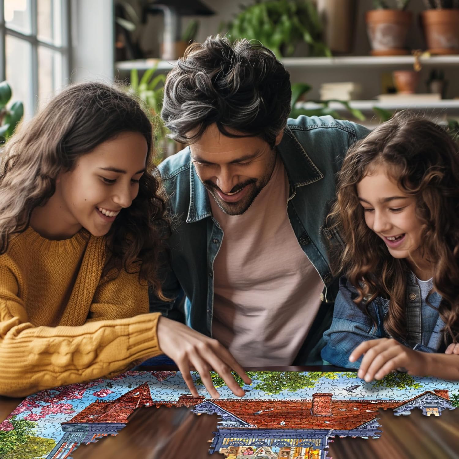White Mountain 1000 Piece Jigsaw Puzzle Fun Colorful Puzzles with Large Pieces, Gift for Adults and Family 24"x30" - Spring House