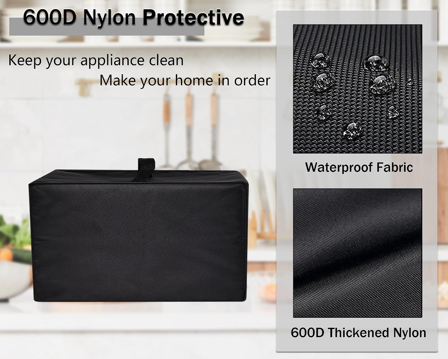 Printer Dust Cover Anti-Static Heavy Duty Waterproof Nylon fabric Printer Protective Cover Case Compatible with HP OfficeJet Pro 8125e Wireless All-in-One Color Inkjet Printer (Black)