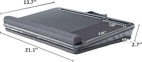 Miniatura 6 de Escritorio de regazo para laptop con bolsa todo en uno para sostener computadora portátil de hasta 17.3 pulgadas, escritorio de cama de oficina en