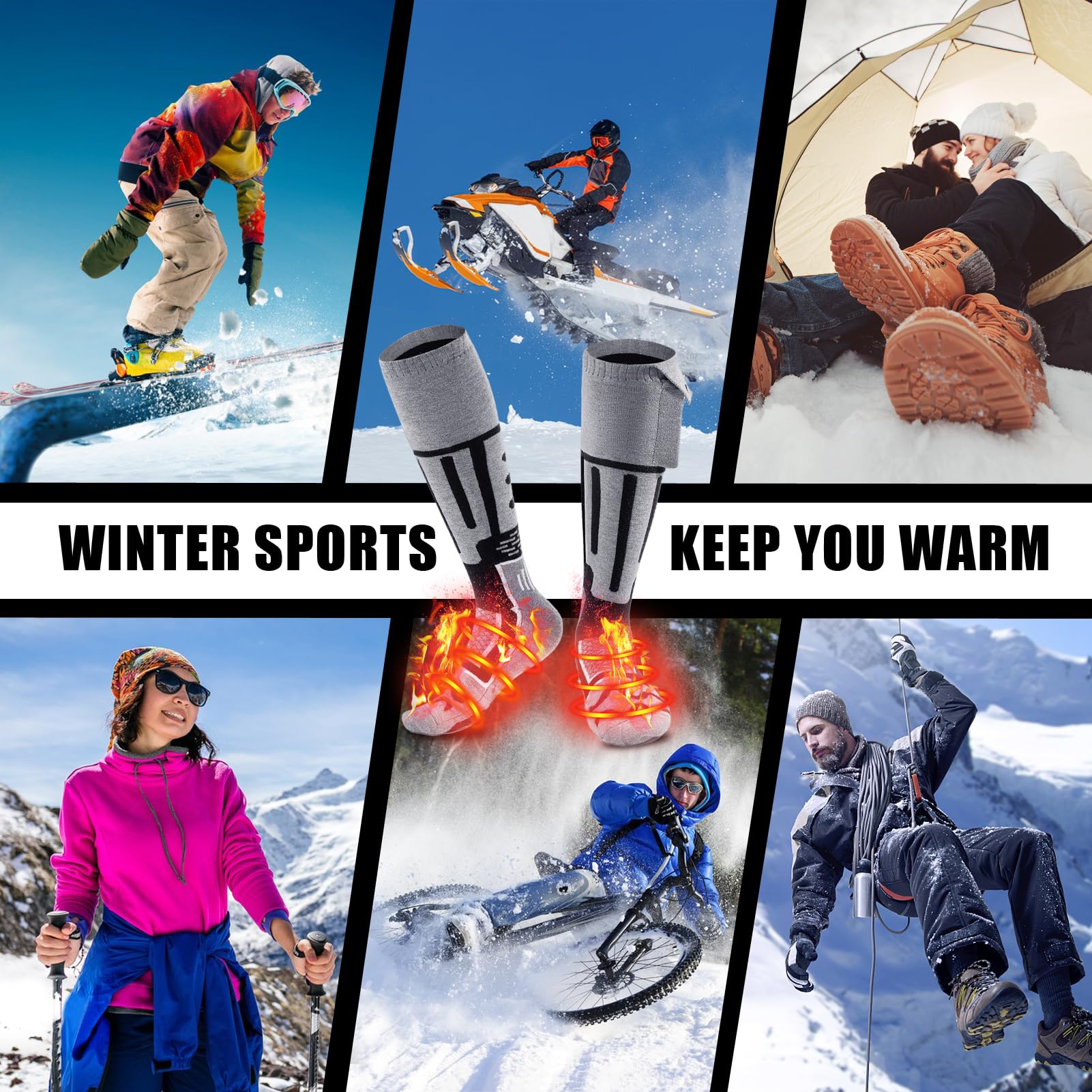 Calze Riscaldate A Batteria 5000mAh | Controllo Via App | Per Sci, Trekking E Attività Invernali - Foto 11