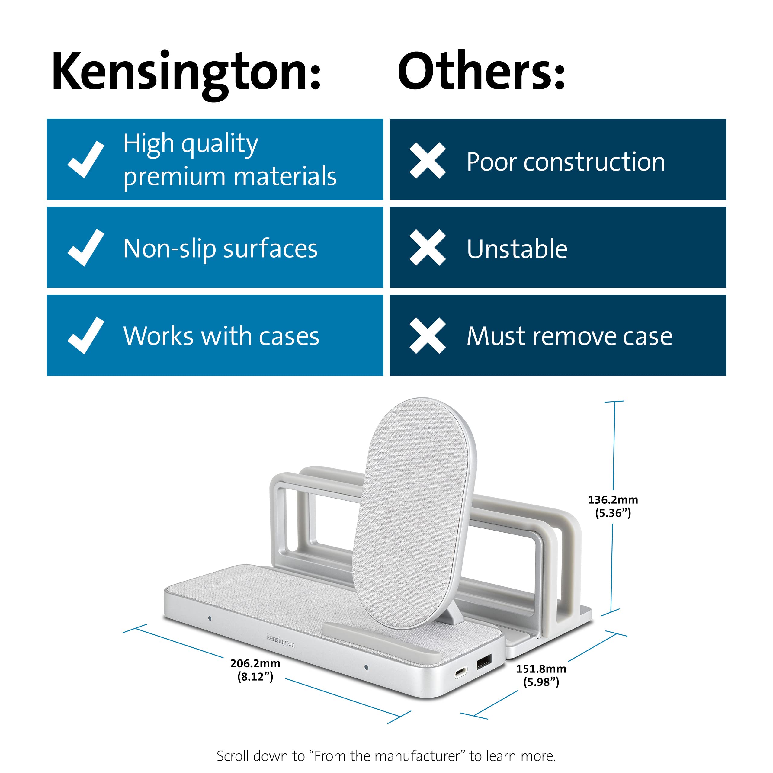 Amazon.com: Kensington StudioCaddy with Qi Wireless Charging for