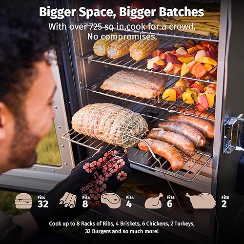 Miniatura 6 de EAST OAK Ridgewood Pro - Ahumador eléctrico de 30 pulgadas, sonda de carne integrada y soporte elevado para exteriores hasta 6 veces más humos más