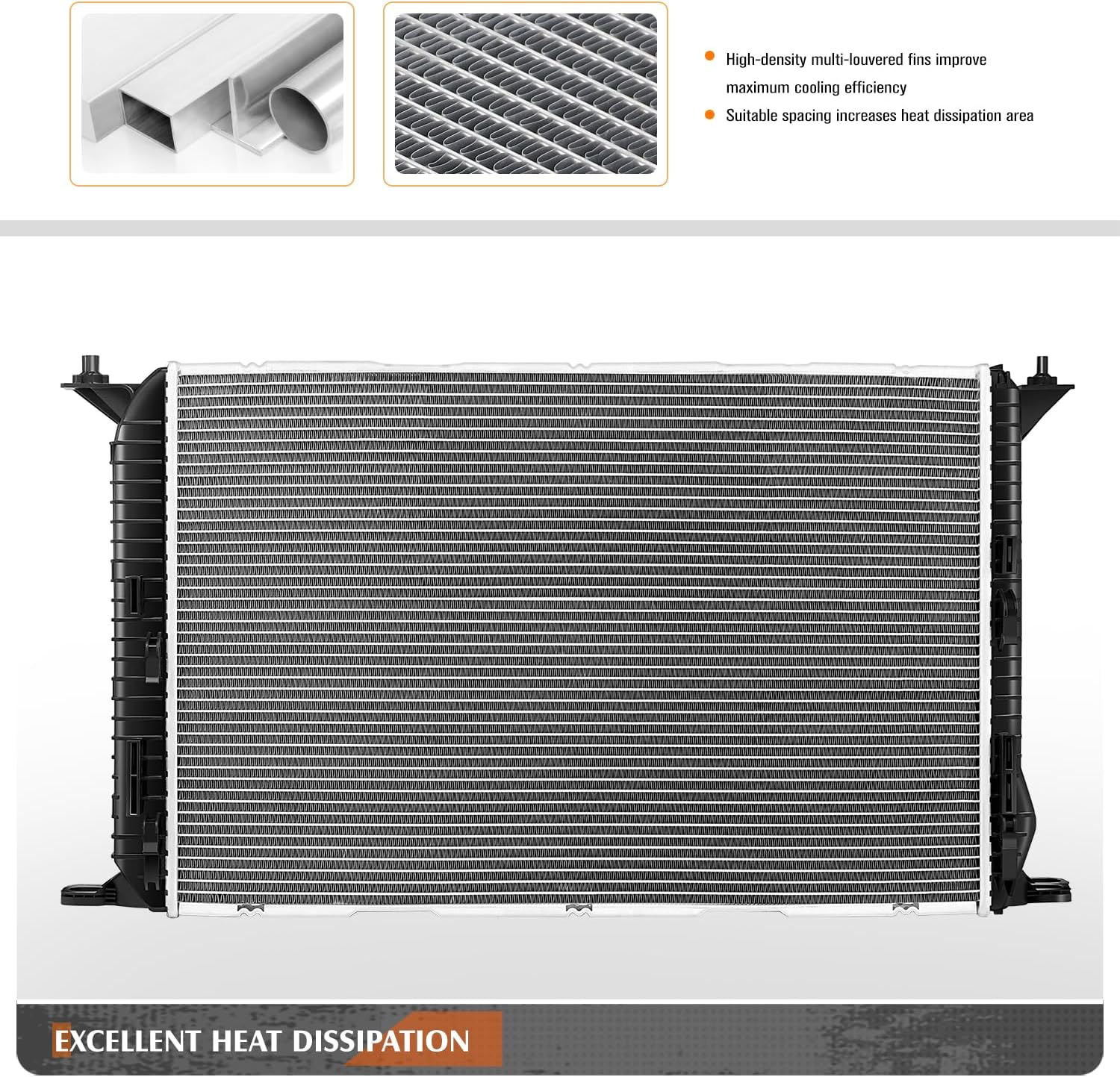 Factory Style 1-Row Aluminum Core Cooling Radiator Compatible with 08-15 Audi RS5 S5