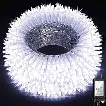 492FT Christmas Lights Outdoor, 1300 LED Extra Long LED String Lights 8 Modes Christmas Tree Lights, with Timer & Momory Function Waterproof Decorations for Xmas Yard Tree Party Home Garden Cool White