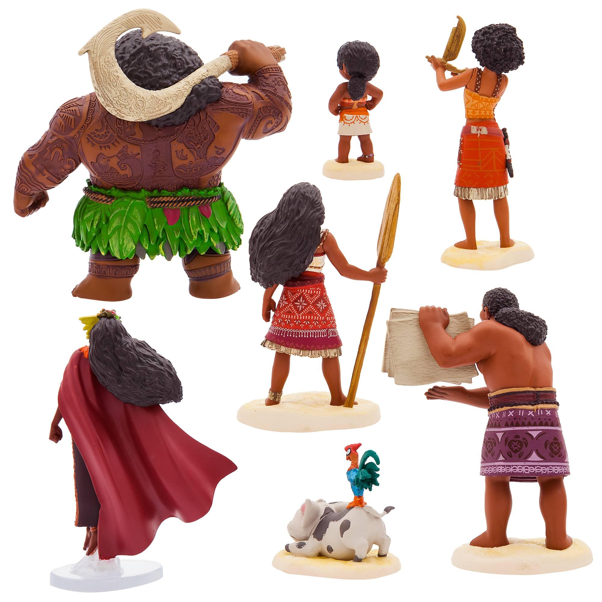 Disney Store Official Moana 2 Figurine Playset, 7 Moulded Toy Dolls, Including Simea, Maui, Pua with Hei Hei, Matangi, Loto and Mon - Image 2