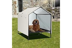 Jumbo Dog House for Giant Breed Dogs | Waterproof, Sunproof Elevated Canopy Dog Bed