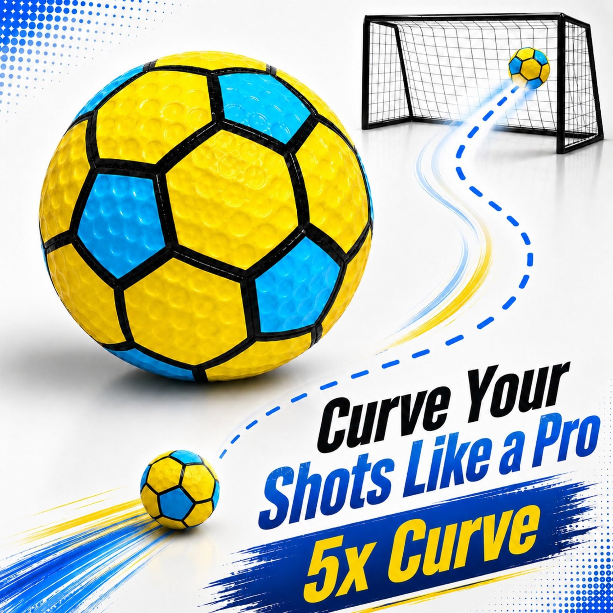 Safe Sport Gear Curve Star Football - Curve Your Shots Like a Pro dzięki temu zabawnemu prezentowi piłkarskiemu dla dzieci - niesamowita lekka piłka nożna rozmiar 5 dla dzieci