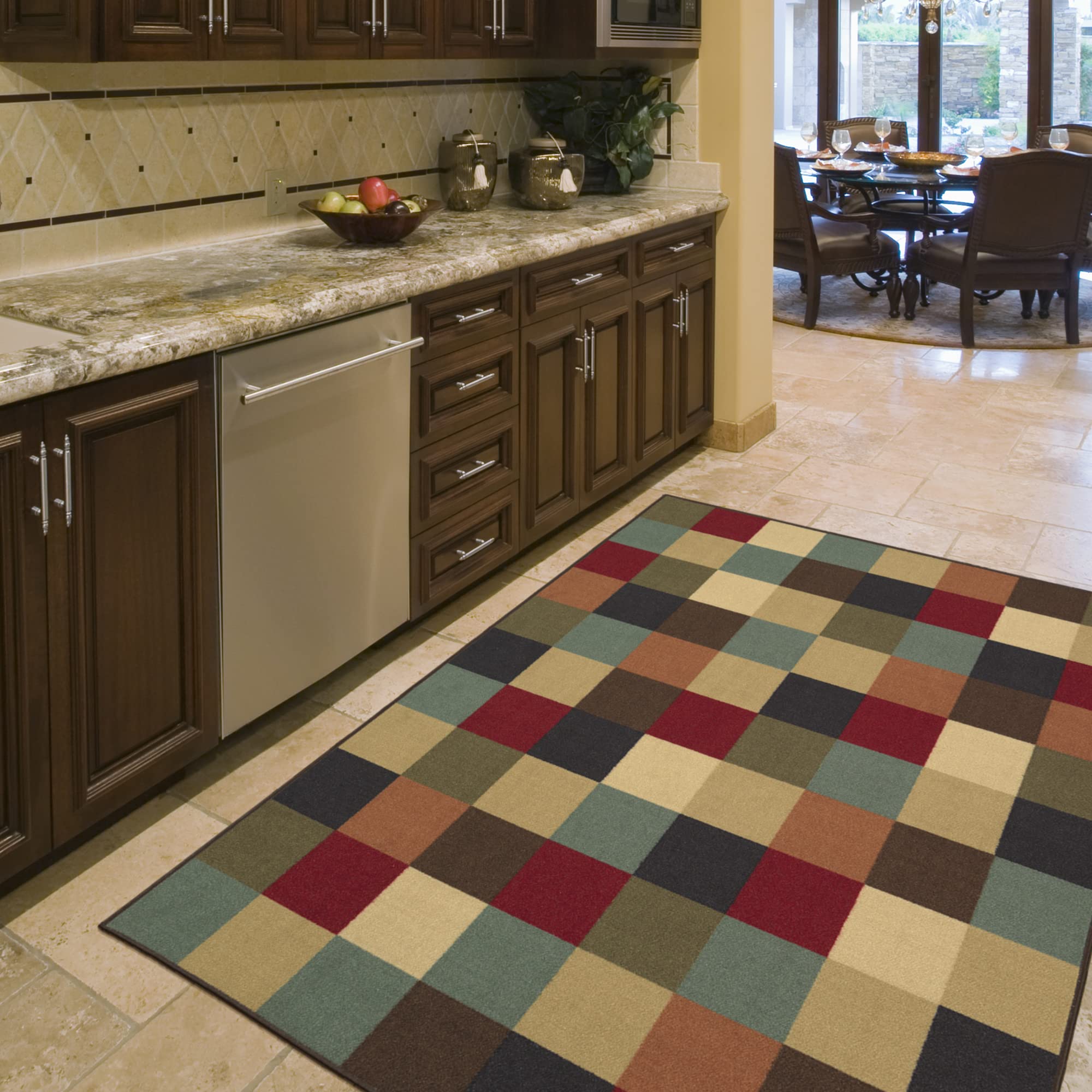 Ottomanson Ottohome Collection Checkered Design Area Rug , 150 cm x 200 cm, Multicolor