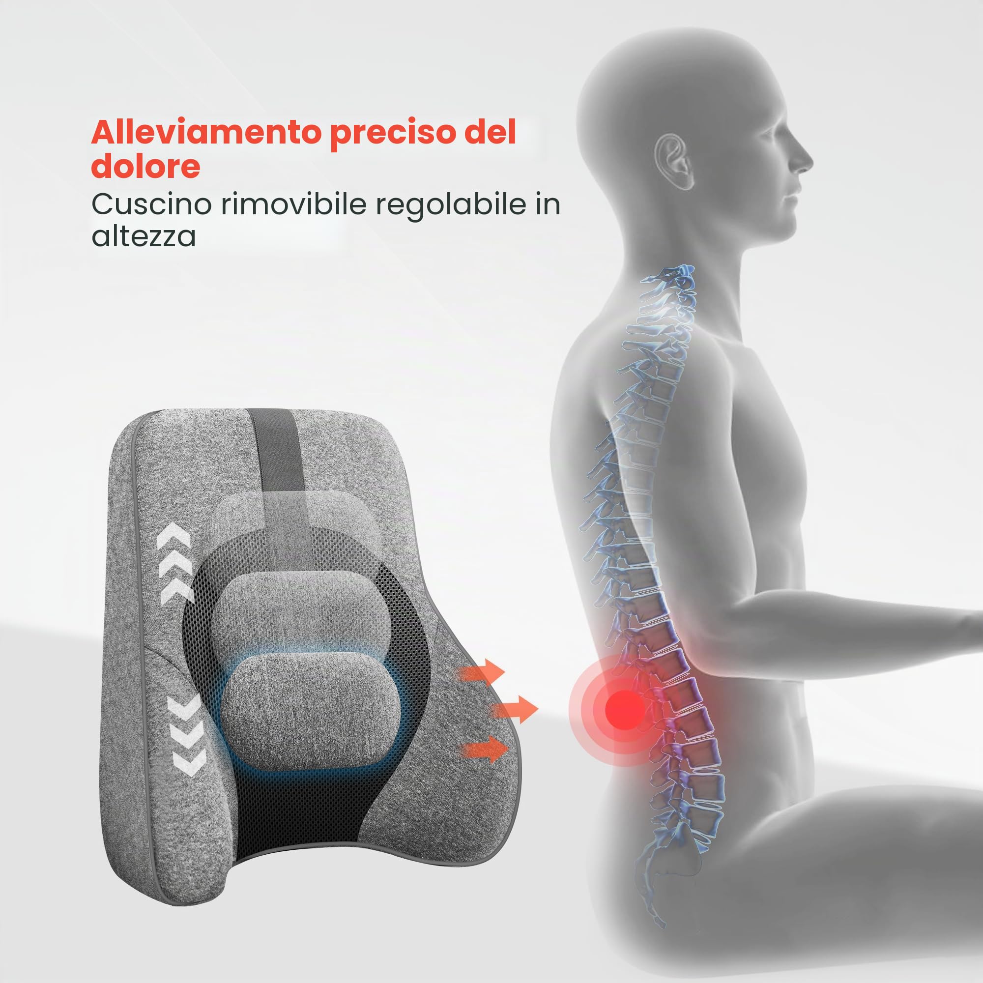 COMFIER Massaggiatore Schiena, Massaggiatore Shiatsu per Sedia da Ufficio, Cuscino Massaggio Cervicale Collo Spalle e Schiena Elettrico per Alleviare il Dolore, 2 Impostazioni di Calore, Regali