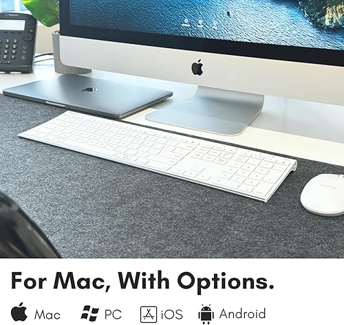 Miniatura 2 de Macally Teclado Bluetooth inalámbrico para Mac, compatible con Apple Keyboard o MacBook ProAir, iMac, multidispositivo, hasta 3 dispositivos con 110