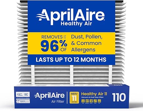 AprilAire 110 Replacement Filter for AprilAire Whole House Air Purifiers - MERV 11, Clean Air & Dust, 16x20x4 Air Filter Pack of 1