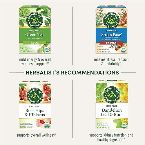 Miniatura 7 de Traditional Medicinals Té, espino orgánico e hibisco, promueve la salud del corazón, 16 bolsas de té