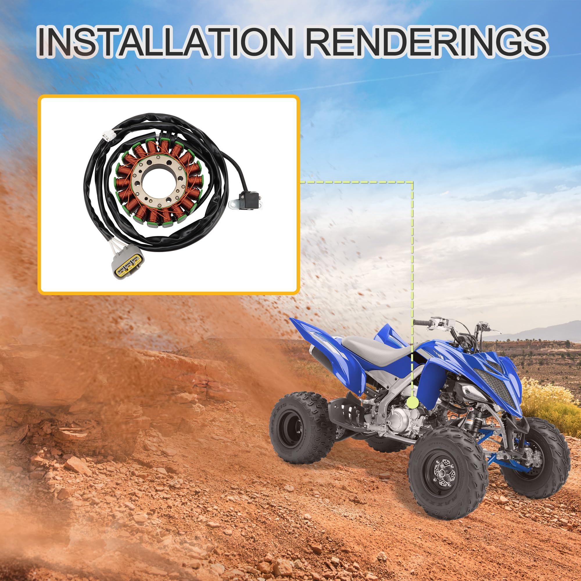 GOOFIT Bobina Statore Magneto Generatore Sostituzione per YFM700 YFM700FWA Grizzly 700 2016-2017 YFM700FWA Grizzly 700 Hunter 2016 YFM700FWAD Grizzly 700 EPS 2016-2018 YFM700FWB B16-H1410-00-00