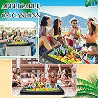 Vista 6 de Leitee El kit inflable de barra para servir incluye bandeja de buffet de ensalada con tapón de drenaje, cubierta de malla para alimentos, bebidas
