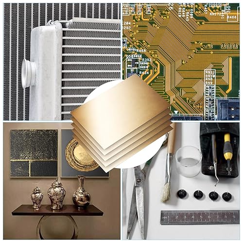 Miniatura 7 de Hoja de latón, surtido de calza de latón, 6 pulgadas de largo x 4 pulgadas de ancho, 0.001 pulgadas, 0.002 pulgadas, 0.003 pulgadas, 0.005 pulgadas