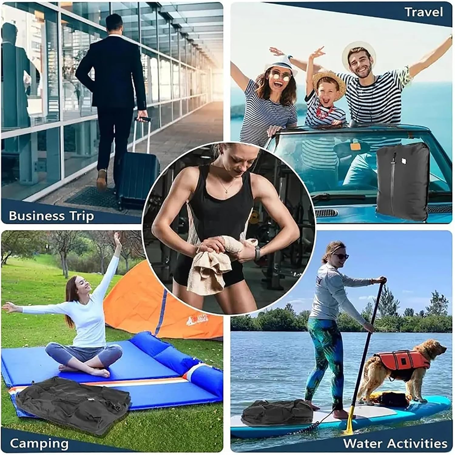 2PCS TPU Vacuum Bag for Travel, Reusable Compression Bag with IP67 Waterproof Zipper, Space Saver Bag for Suitcase, Backpack,with Windows