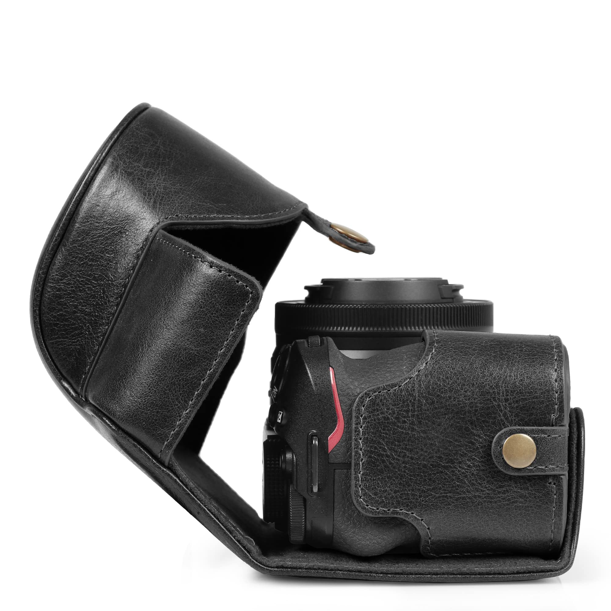 MegaGear Ever Ready Genuine Leather Camera Case Compatible with Nikon Z30 (Negro)