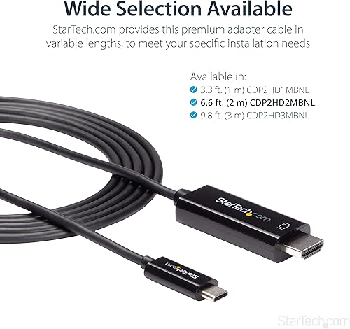 Miniatura 9 de StarTech.com Cable USB C a HDMI de 10 pies (9.8 ft)  4K 60Hz USB tipo C a HDMI 2.0 Cable adaptador de vídeo  Compatible con Thunderbolt 3  Monitor