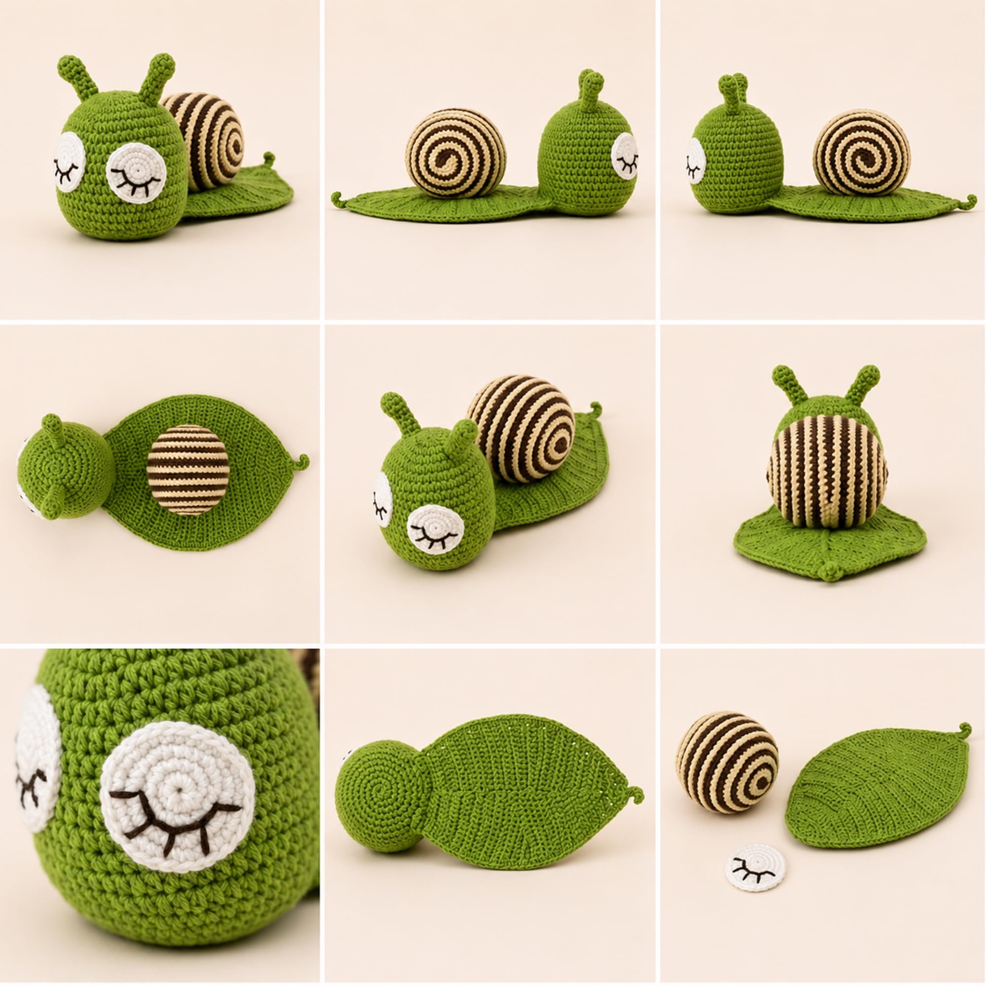 BabyMoon Snail Crochet New Born Photography Shoot Props Costume (Emerald Green) 1