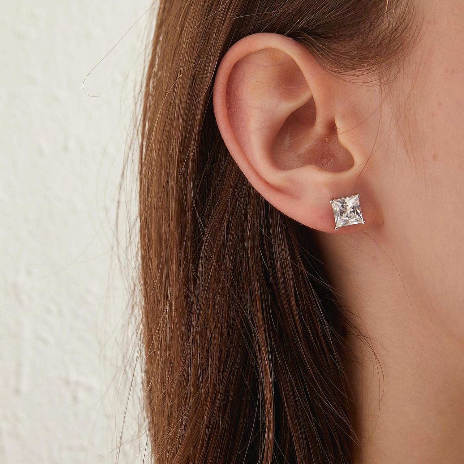 Jiamiaoi Stud Earrings Screw Back Sterling Silver Cubic Zirconia Stud Earrings Set 4 Millimeters-8 Millimeters Nickle Free Hypoallergenic Earring Studs - Image 3