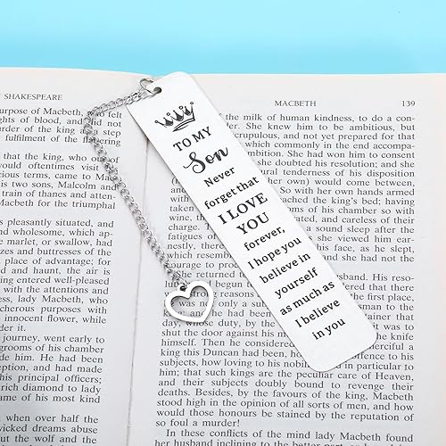 Miniatura 5 de Regalos para mi hijo, marcapáginas inspirador para hijo de mamá, papá, dulce 16, 18, 21, cumpleaños, Navidad, San Valentín, graduación, día de boda,