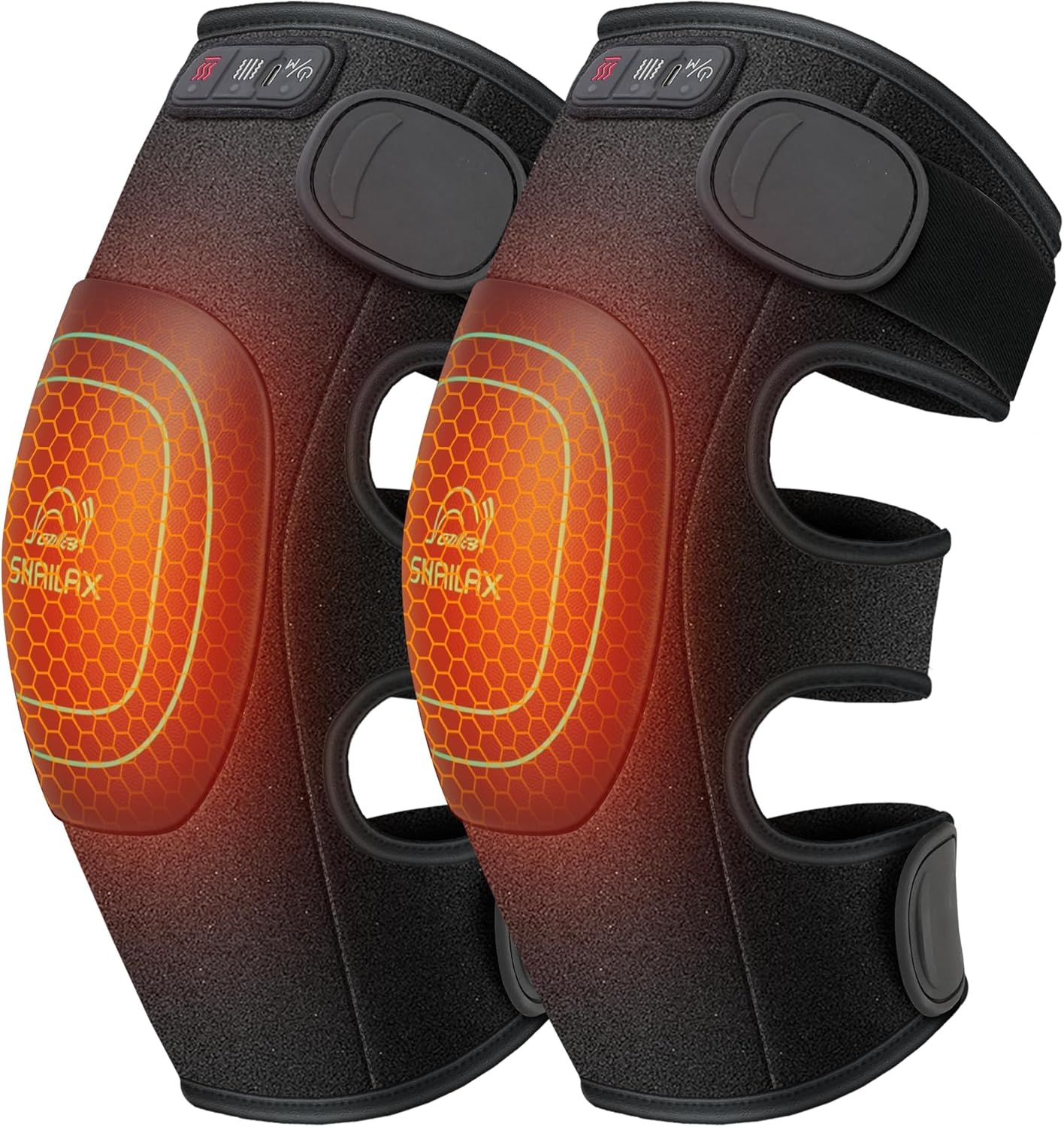 Cordless Knee Massager with Heat, 360°All-around Vibration, Graphene Heating Pad for Knee, Rechargeable Multi Modes Large-size Range for Athletes Housewives Elders, Gifts for Men Women Home Office Use