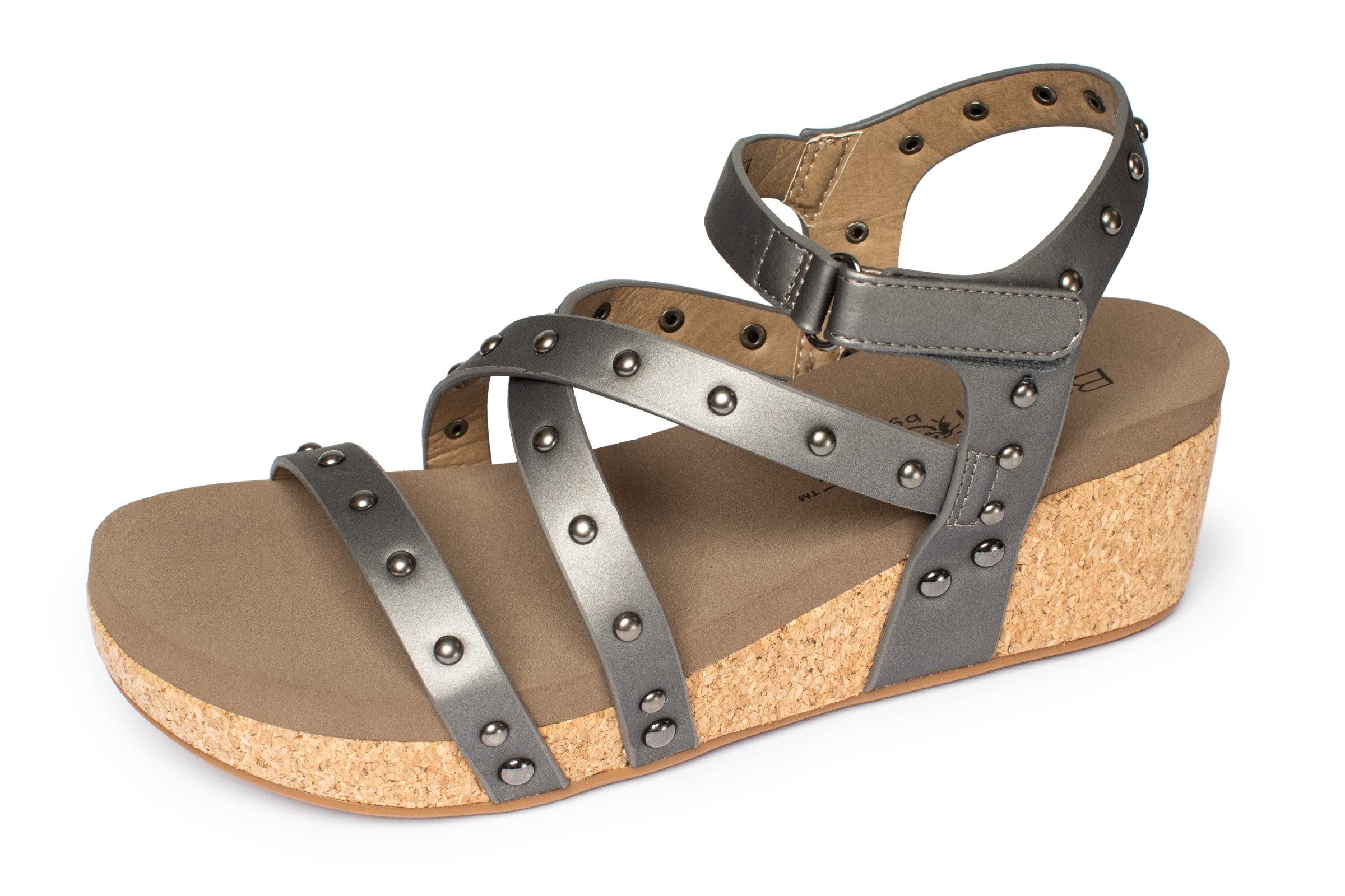 Under The Sun Women's Sandal 8 B(M) US Pewter